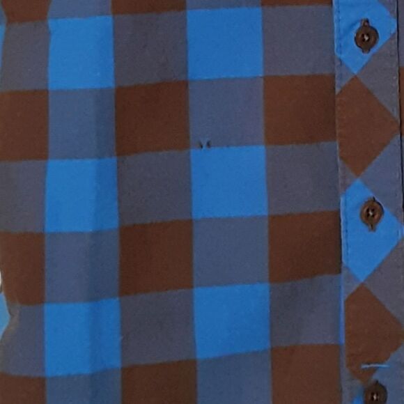 Hang Ten blue/brown plaid button up shirt - Picture 4 of 5